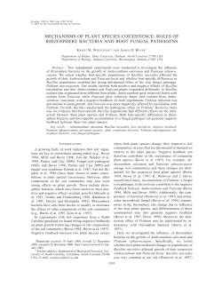 Westover, K.M. and J. D. Bever. 2001. Mechanisms of plant species
