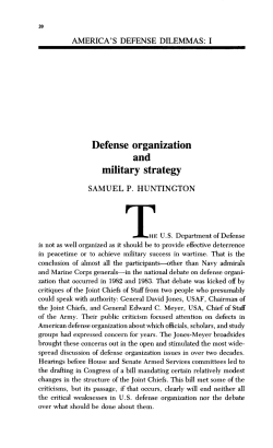 Defense organization and military strategy