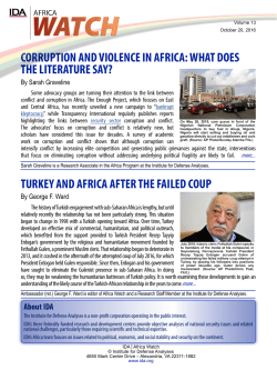 CORRUPTION AND VIOLENCE IN AFRICA: WHAT DOES THE