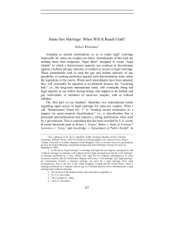 Same-Sex Marriage - Freedom To Marry