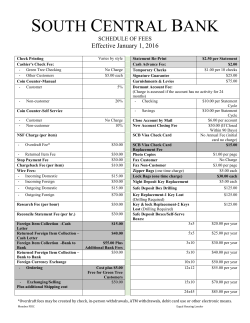 Fee Schedule - South Central Bank