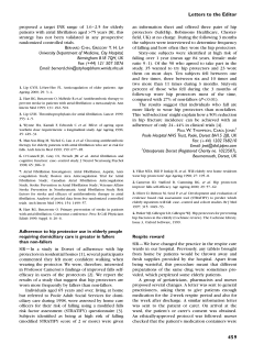 Adherence to hip protector use in elderly people requiring