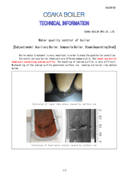 Water quality control of boiler 【Subject model: Auxiliary Boiler