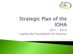 2011 – 2014 Laying the Foundations for Success