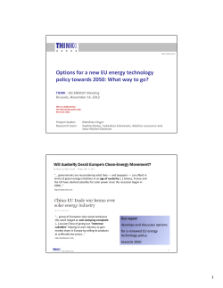 Options for a new EU energy technology policy towards 2050: What