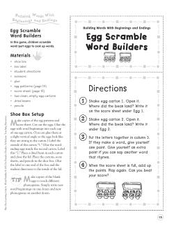 Directions Egg Scramble Word Builders
