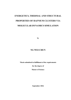 energetics, thermal and structural properties of