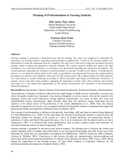 Meaning of Professionalism in Nursing Students