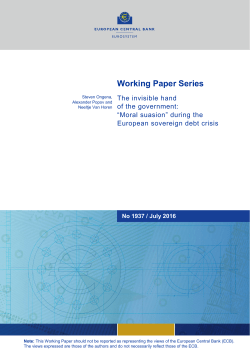The invisible hand of the government: &ldquo;Moral - ECB