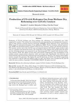 Production of CO-rich Hydrogen Gas from Methane Dry Reforming