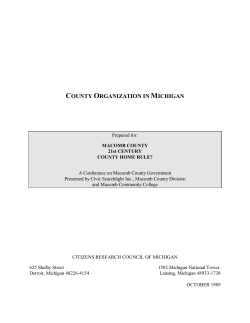 County Organization in Michigan - Citizens Research Council of