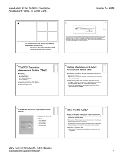 Presentation - The Kansas Center for Autism Research and Training