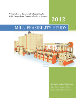 mill feasibility study - University of Vermont