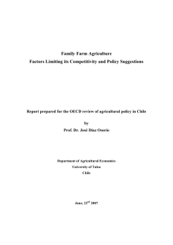 Family Farm Agriculture Factors Limiting its