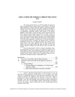 china under the foreign corrupt practices act