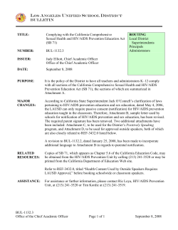 BULLETIN BUL-1132.3 Office of the Chief Academic Officer Page 1