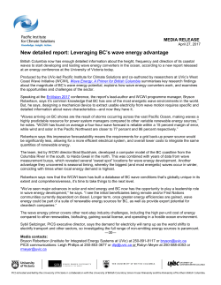 New detailed report: Leveraging BC`s wave energy advantage