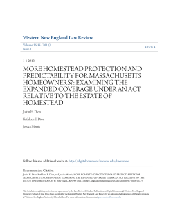 homestead protection and predictability for massachusetts