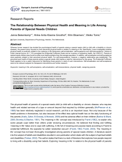The Relationship Between Physical Health and Meaning in Life