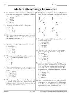 Modern-Mass Energy Equivalence