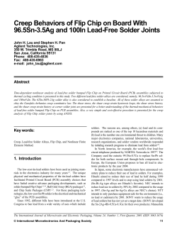 Creep Behaviors of Flip Chip on Board With 96.5 Sn-3.5 Ag