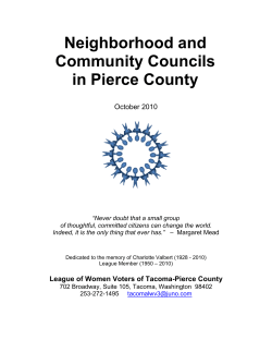Neighborhood and Community Councils in Pierce County, October