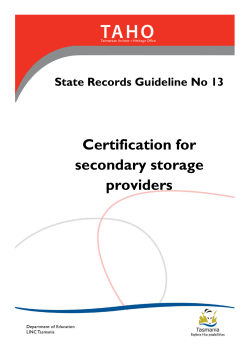 Certification for secondary storage providers