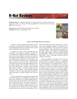Review with Publisher/Reviewer Responses - H-Net