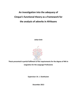 An investigation into the adequacy of Cinque`s functional theory as a