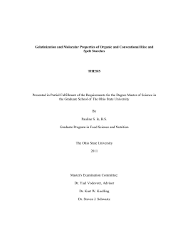 Gelatinization and Molecular Properties of Organic