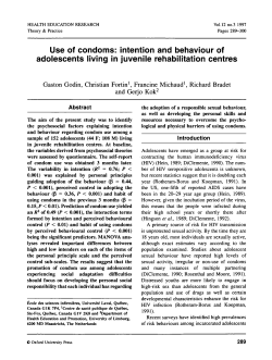 Use of condoms: intention and behaviour of