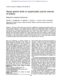 Serum gastrin levels in hypertrophic pyloric stenosis of infancy