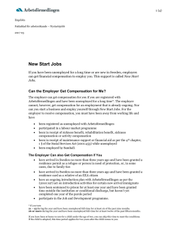 New Start Jobs - Arbetsf&ouml;rmedlingen