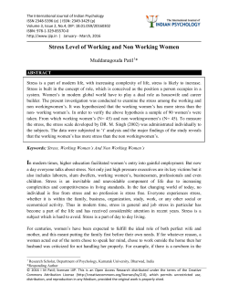 Stress Level of Working and Non Working Women