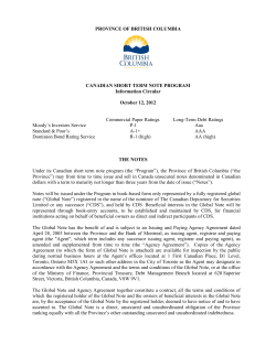 Canadian Short Term Note Program Information Circular