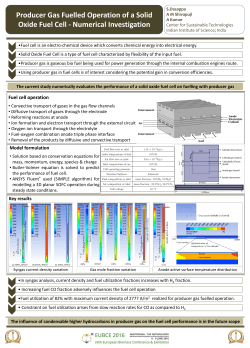 Producer Gas Fuelled Operation of a Solid Oxide Fuel Cell