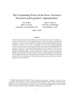 The Constraining Power of the Purse: Executive Discretion and