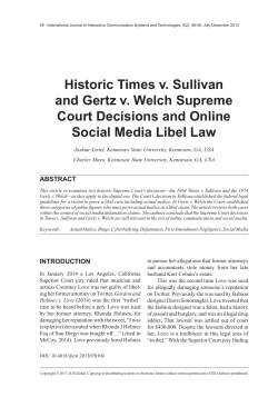 Historic Times v. Sullivan and Gertz v. Welch Supreme Court