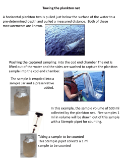 Procedure for counting zooplankton You did a 10 meter (M
