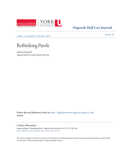 Rethinking Parole - Osgoode Digital Commons