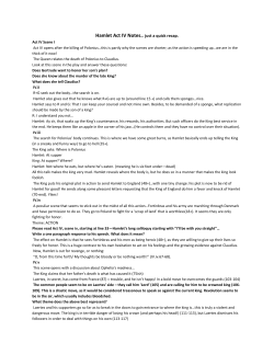 Hamlet Act IV Notes&hellip; just a quick recap.