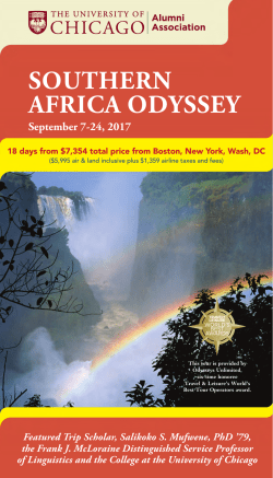 southern africa odyssey - University of Chicago Alumni Association