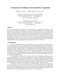 A Taxonomy of Fallacies in System Safety