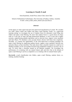 Learning to Classify E-mail