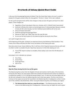 Overlords of Infamy Quick-Start Guide