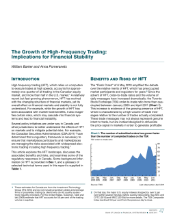 The Growth of High-Frequency Trading