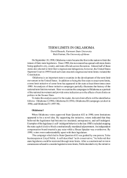 TERM LIMITS IN OKLAHOMA