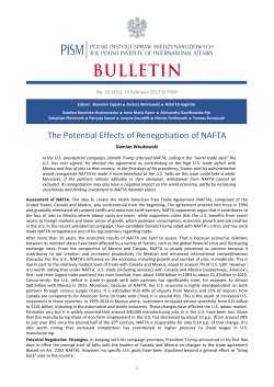 The Potential Effects of Renegotiation of NAFTA