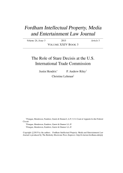 The Role of Stare Decisis at the U.S. International Trade Commission
