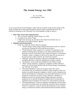 The Atomic Energy Act, 1962